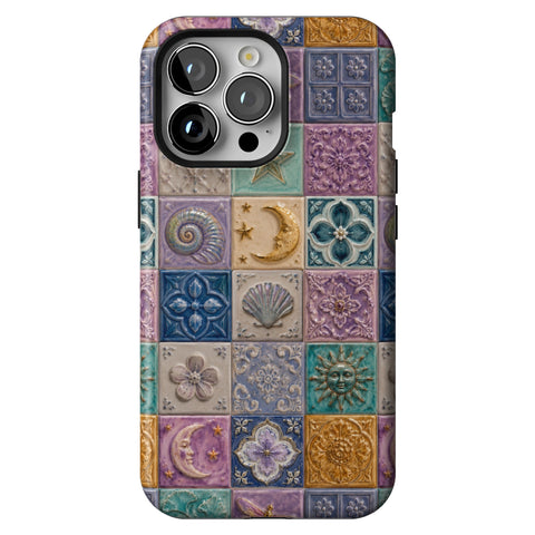Mermaid Whimsy Tiles Tough Phone Case for iPhone 13 Pro
