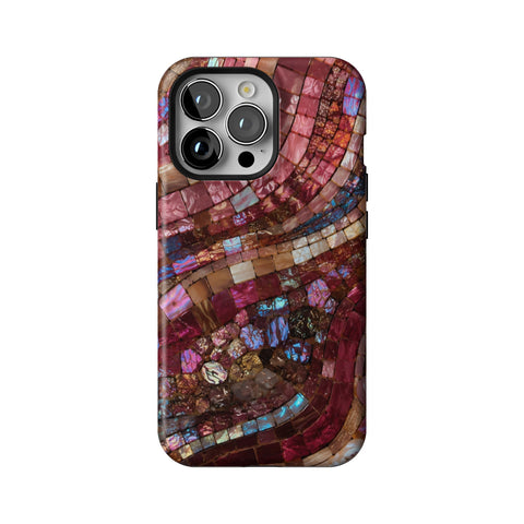 Garnet Stained Glass Print Tough Phone Case for iPhone 13 Pro
