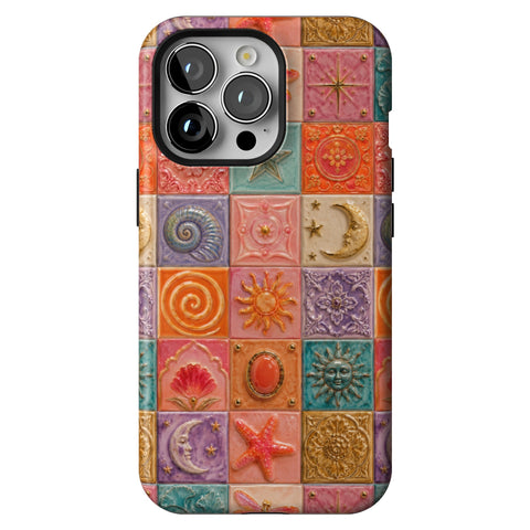 Nautical Whimsy Tiles Tough Phone Case for iPhone 13 Pro