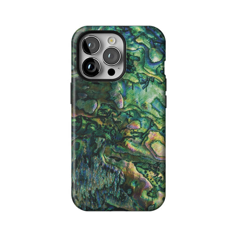 Green Abalone Shell Tough Phone Case for iPhone 13 Pro