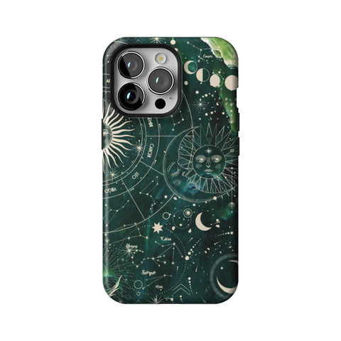 Green Marble Zodiac Tough Phone Case for iPhone 13 Pro
