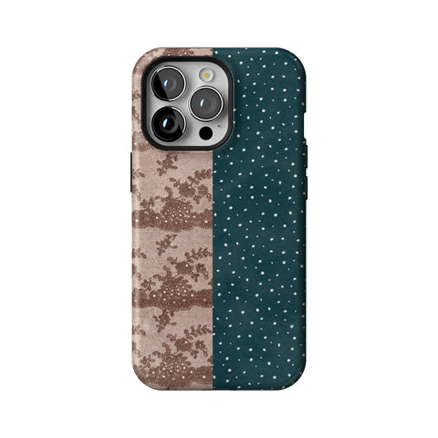 Lace & Tiny Dots Split Tough Phone Case for iPhone 13 Pro
