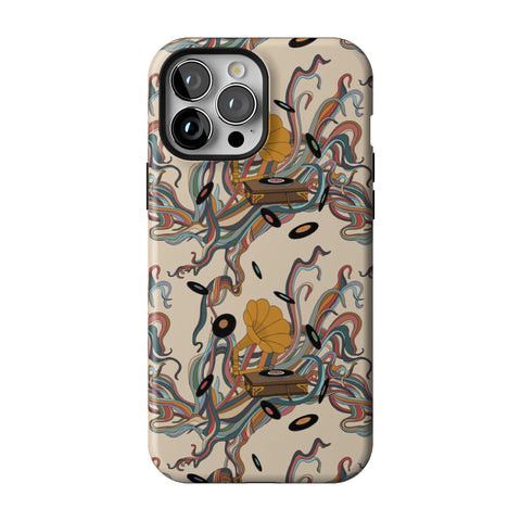 Art Nouveau Vinyl Record Player Tough Phone Case for iPhone 13 Pro Max