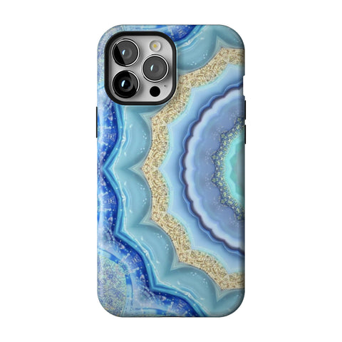 Blue Boho Tie Dye Tough Phone Case for iPhone 13 Pro Max