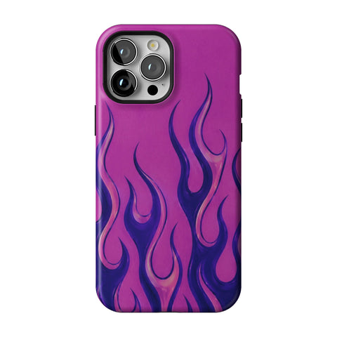 Purple Flames Y2K Tough Phone Case for iPhone 13 Pro Max
