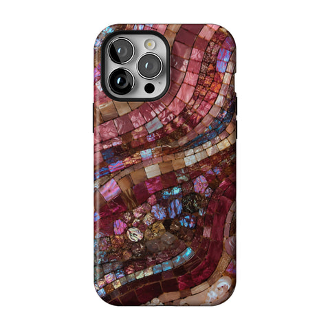 Garnet Stained Glass Print Tough Phone Case for iPhone 13 Pro Max