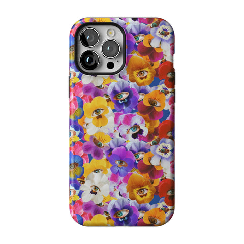 Pansy Eye Floral Tough Phone Case for iPhone 13 Pro Max