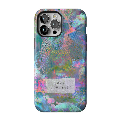 Love Yourself Pastel Abstract Art Tough Phone Case for iPhone 13 Pro Max