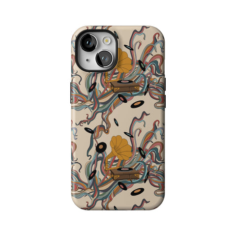 Art Nouveau Vinyl Record Player Tough Phone Case for iPhone 14