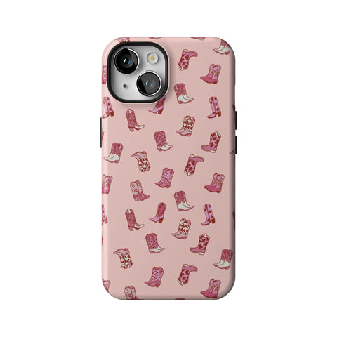 Pink Cowgirl Boots Tough Phone Case for iPhone 14