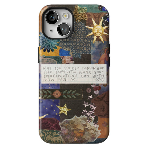 Whimsy Quote Collage Tough Phone Case for iPhone 14