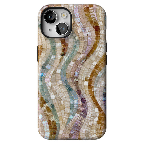 Seashell Mosaic Print Tough Phone Case for iPhone 14