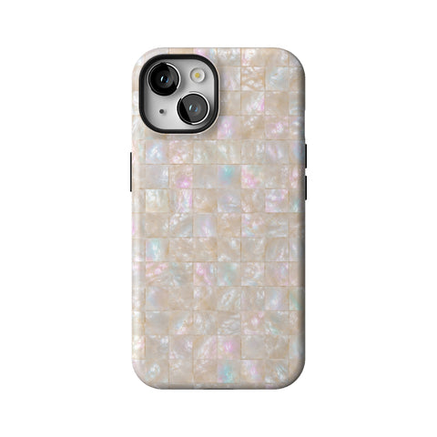Opal Mother of Pearl Tile Print Tough Phone Case for iPhone 14