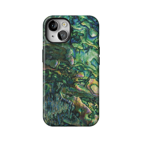 Green Abalone Shell Tough Phone Case for iPhone 14