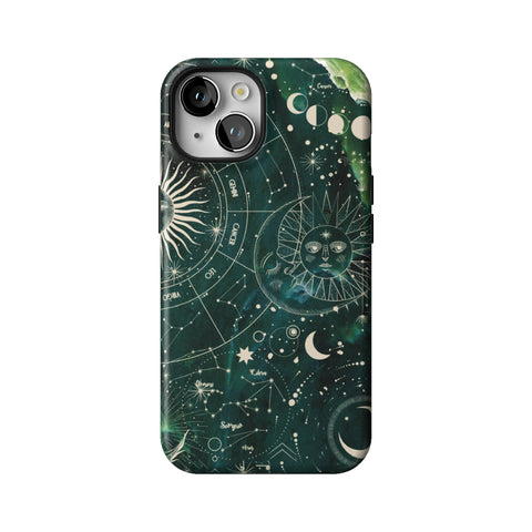 Green Marble Zodiac Tough Phone Case for iPhone 14