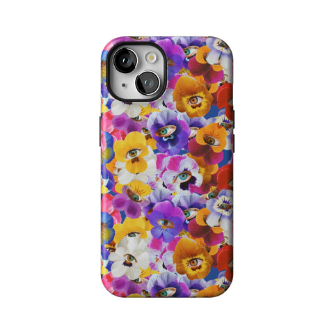 Pansy Eye Floral Tough Phone Case for iPhone 14