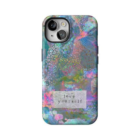 Love Yourself Pastel Abstract Art Tough Phone Case for iPhone 14