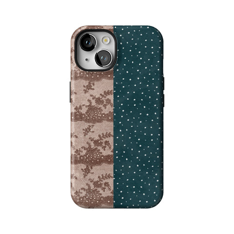 Lace & Tiny Dots Split Tough Phone Case for iPhone 14