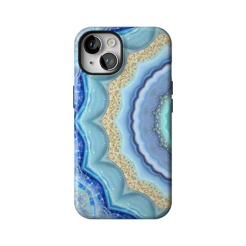 Blue Boho Tie Dye Tough Phone Case for iPhone 14