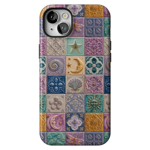 Mermaid Whimsy Tiles Tough Phone Case for iPhone 14 Plus