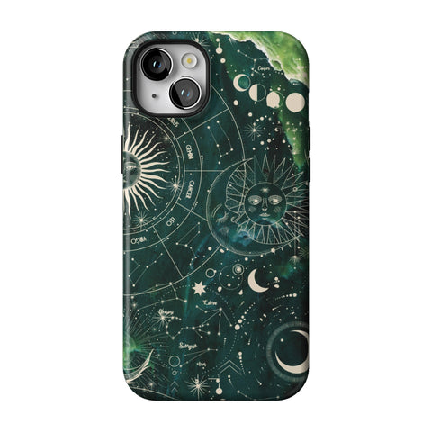 Green Marble Zodiac Tough Phone Case for iPhone 14 Plus