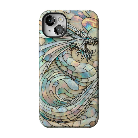 Year of the Dragon Stained Glass Illusion Tough Phone Case for iPhone 14 Plus