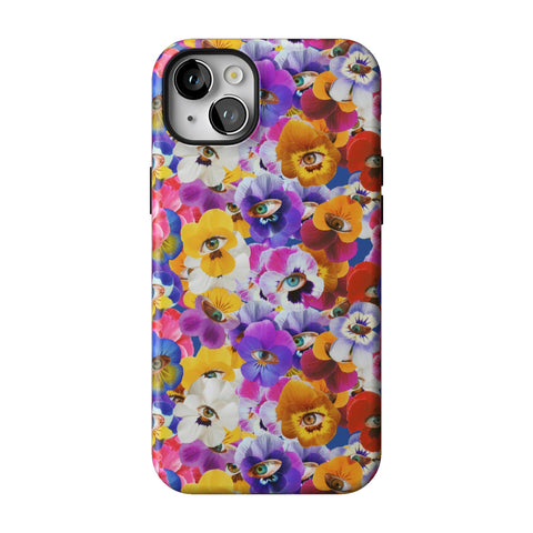 Pansy Eye Floral Tough Phone Case for iPhone 14 Plus