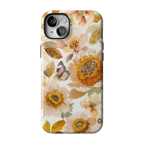 Rustic Boho Floral Tough Phone Case for iPhone 14 Plus