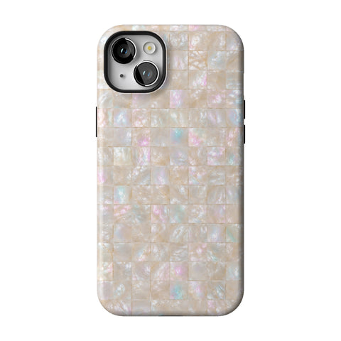 Opal Mother of Pearl Tile Print Tough Phone Case for iPhone 14 Plus