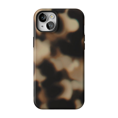 Creamy Tortoise Shell Tough Phone Case for iPhone 14 Plus