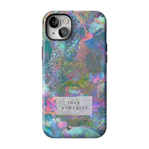Love Yourself Pastel Abstract Art Tough Phone Case for iPhone 14 Plus