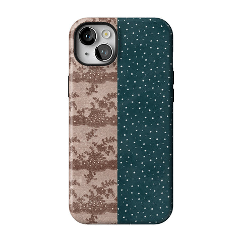 Lace & Tiny Dots Split Tough Phone Case for iPhone 14 Plus