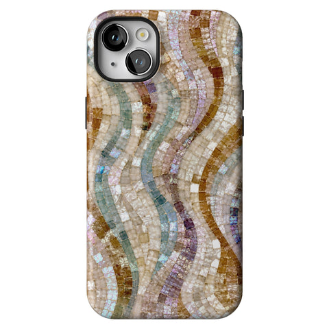 Seashell Mosaic Print Tough Phone Case for iPhone 14 Plus