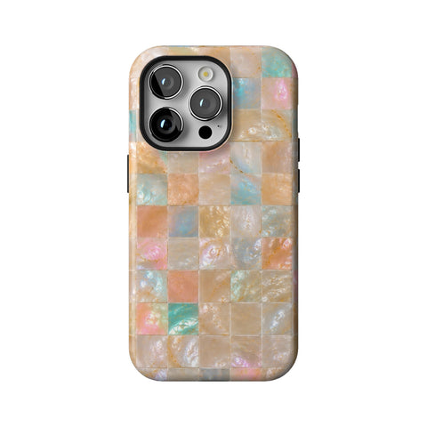 Peach Sorbet Tile Print Tough Phone Case for iPhone 14 Pro