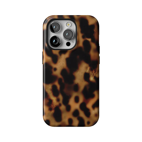 Grunge Tortoise Shell Print Tough Phone Case for iPhone 14 Pro