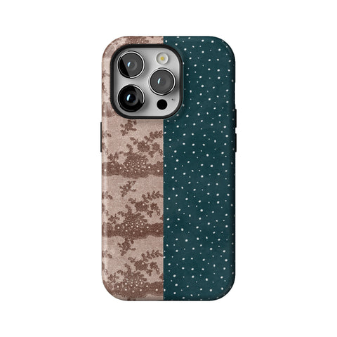 Lace & Tiny Dots Split Tough Phone Case for iPhone 14 Pro