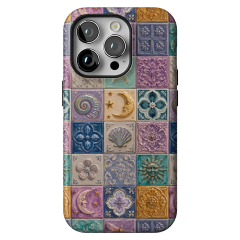 Mermaid Whimsy Tiles Tough Phone Case for iPhone 14 Pro