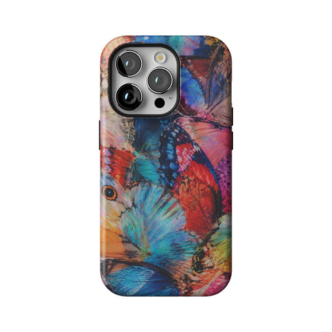 Colorful Butterfly Moth Wings Tough Phone Case for iPhone 14 Pro
