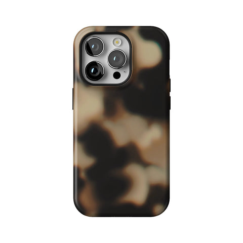 Creamy Tortoise Shell Tough Phone Case for iPhone 14 Pro