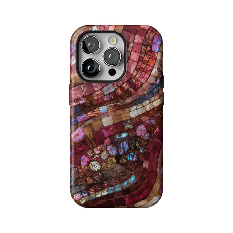 Garnet Stained Glass Print Tough Phone Case for iPhone 14 Pro