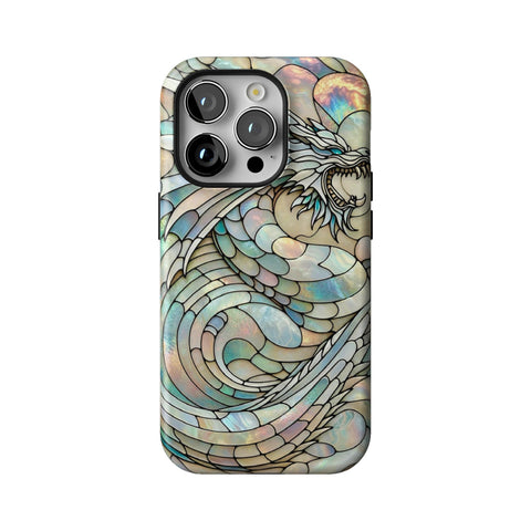 Year of the Dragon Stained Glass Illusion Tough Phone Case for iPhone 14 Pro
