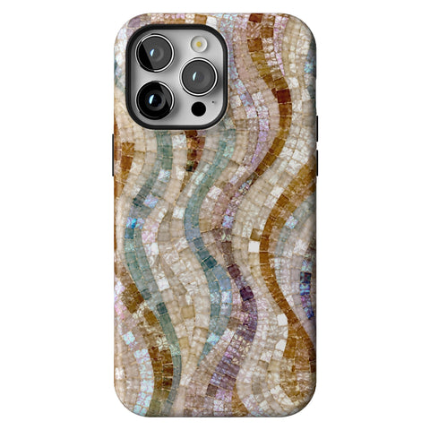 Seashell Mosaic Print Tough Phone Case for iPhone 14 Pro Max