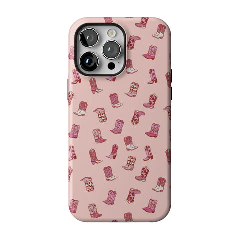 Pink Cowgirl Boots Tough Phone Case for iPhone 14 Pro Max