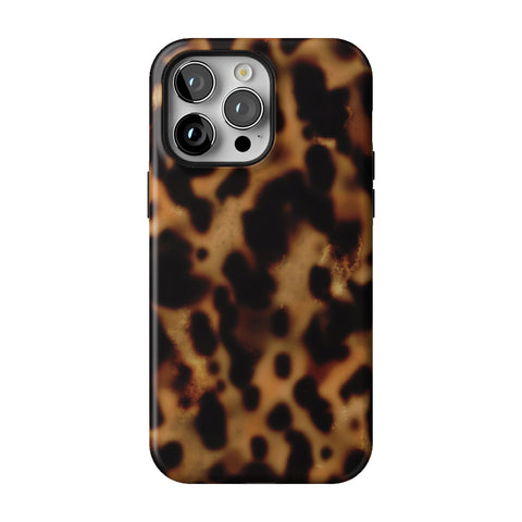 Grunge Tortoise Shell Print Tough Phone Case for iPhone 14 Pro Max