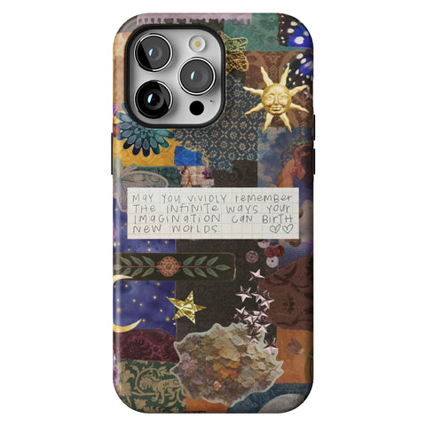 Whimsy Quote Collage Tough Phone Case for iPhone 14 Pro Max