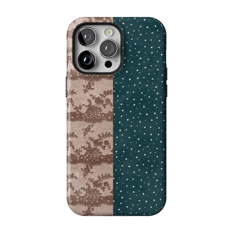 Lace & Tiny Dots Split Tough Phone Case for iPhone 14 Pro Max