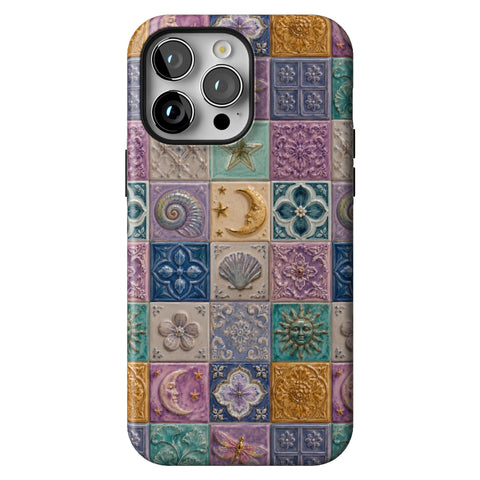 Mermaid Whimsy Tiles Tough Phone Case for iPhone 14 Pro Max