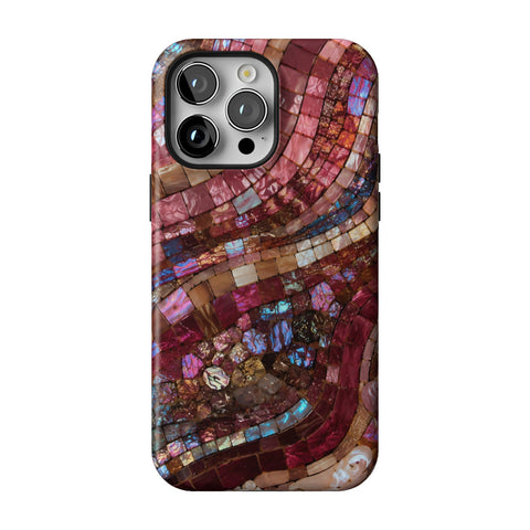 Garnet Stained Glass Print Tough Phone Case for iPhone 14 Pro Max