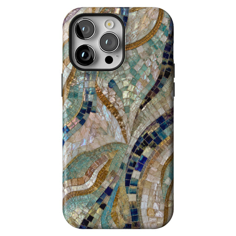Sea Goddess Mosaic Print Tough Phone Case for iPhone 14 Pro Max
