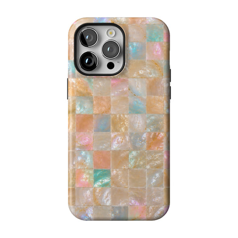 Peach Sorbet Tile Print Tough Phone Case for iPhone 14 Pro Max